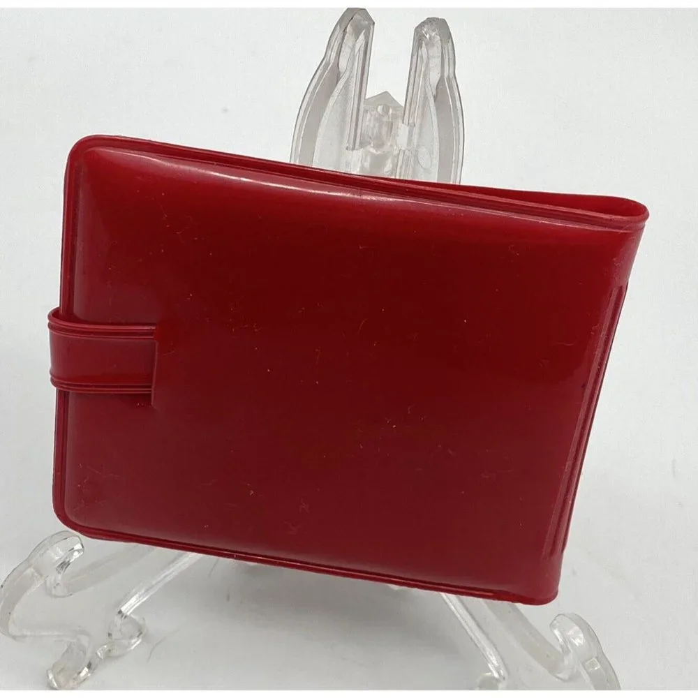 VTG 70s Walt Disney‎ Productions Minnie Mouse Red Plastic Wallet 80s Theme Park